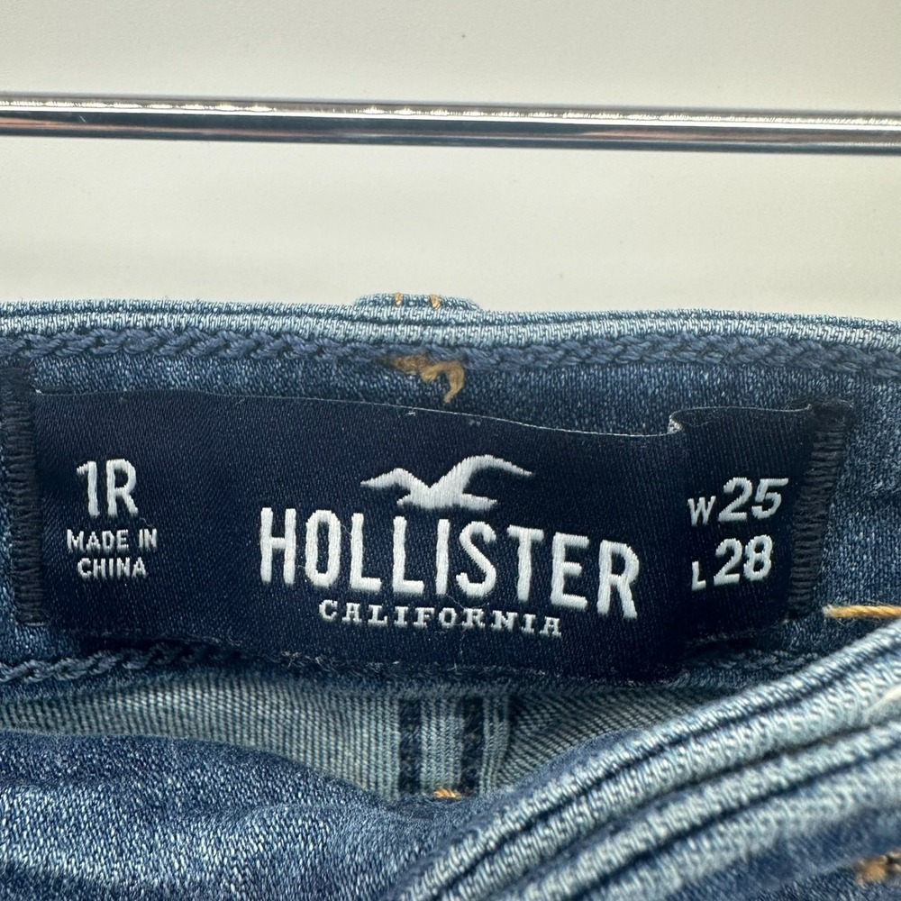 Hollister Jegging Jeans Juniors 1R 25x28 Blue Ultra High Rise Stretch Distressed - Picture 5 of 10
